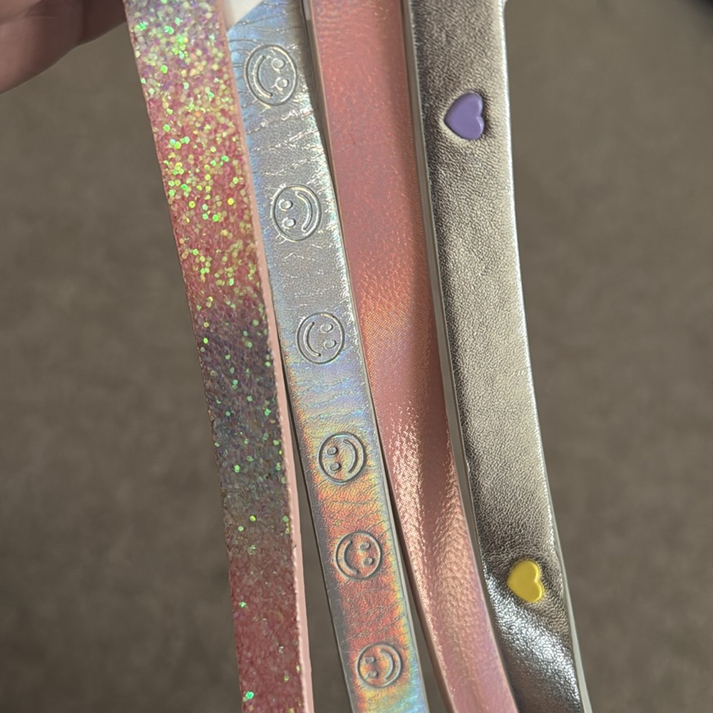 Children’s Place Metallic (4) Belt Bundle Size 8-16 NWOT